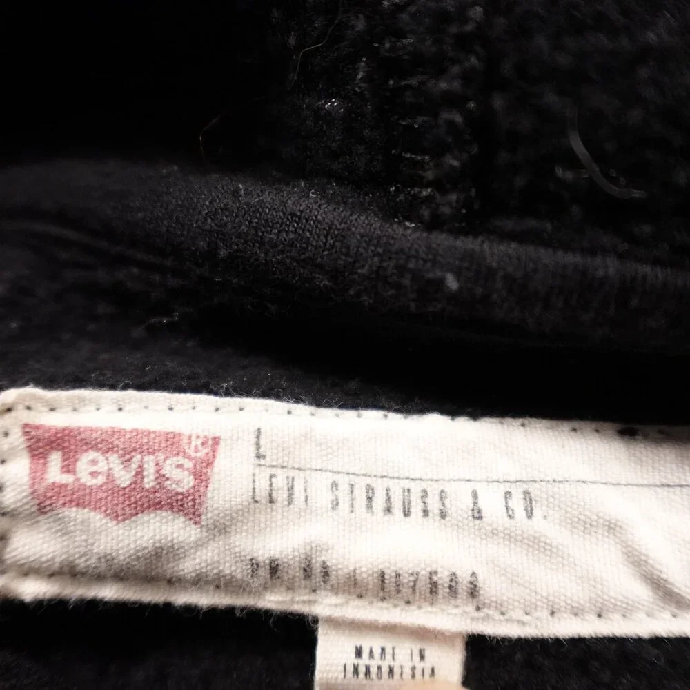Levi’s Logo Hoodie Men’s Large Black Pullover‎ Streetwear